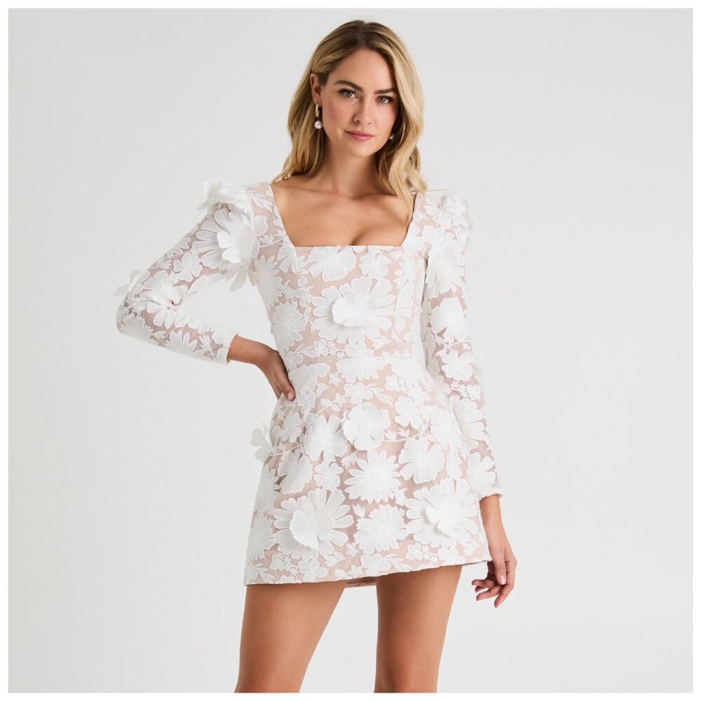 Helsi Ellen Long-Sleeve 3D Floral Mini Dress